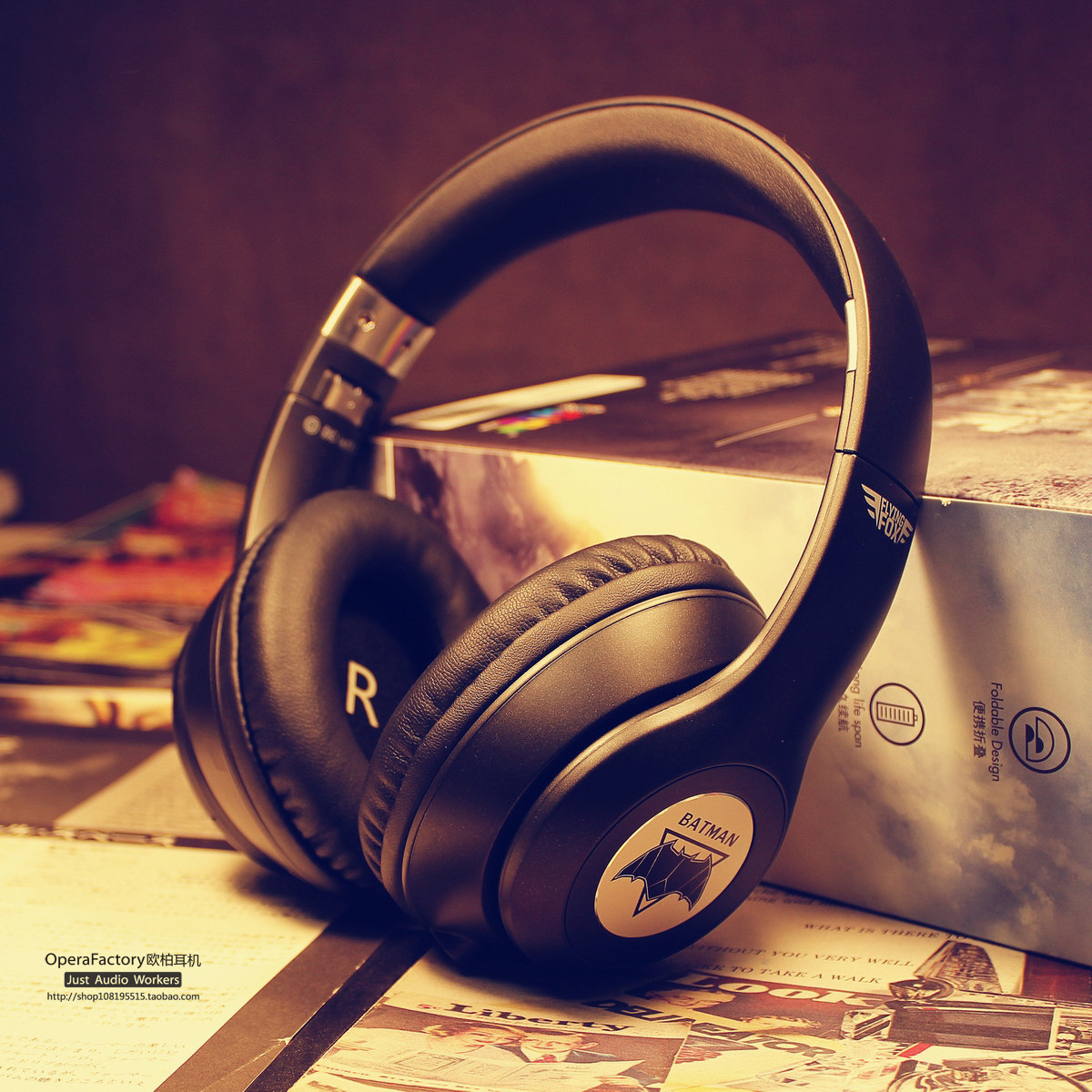 【dc授权】justice league 超人蝙蝠侠定制头戴无线蓝牙耳机优蝗