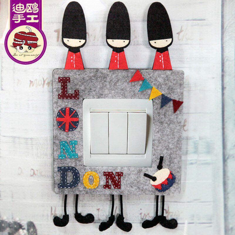 成人_插座贴墙贴 保护套创意贴 不织布艺手工diy 制作 成人材料包开关