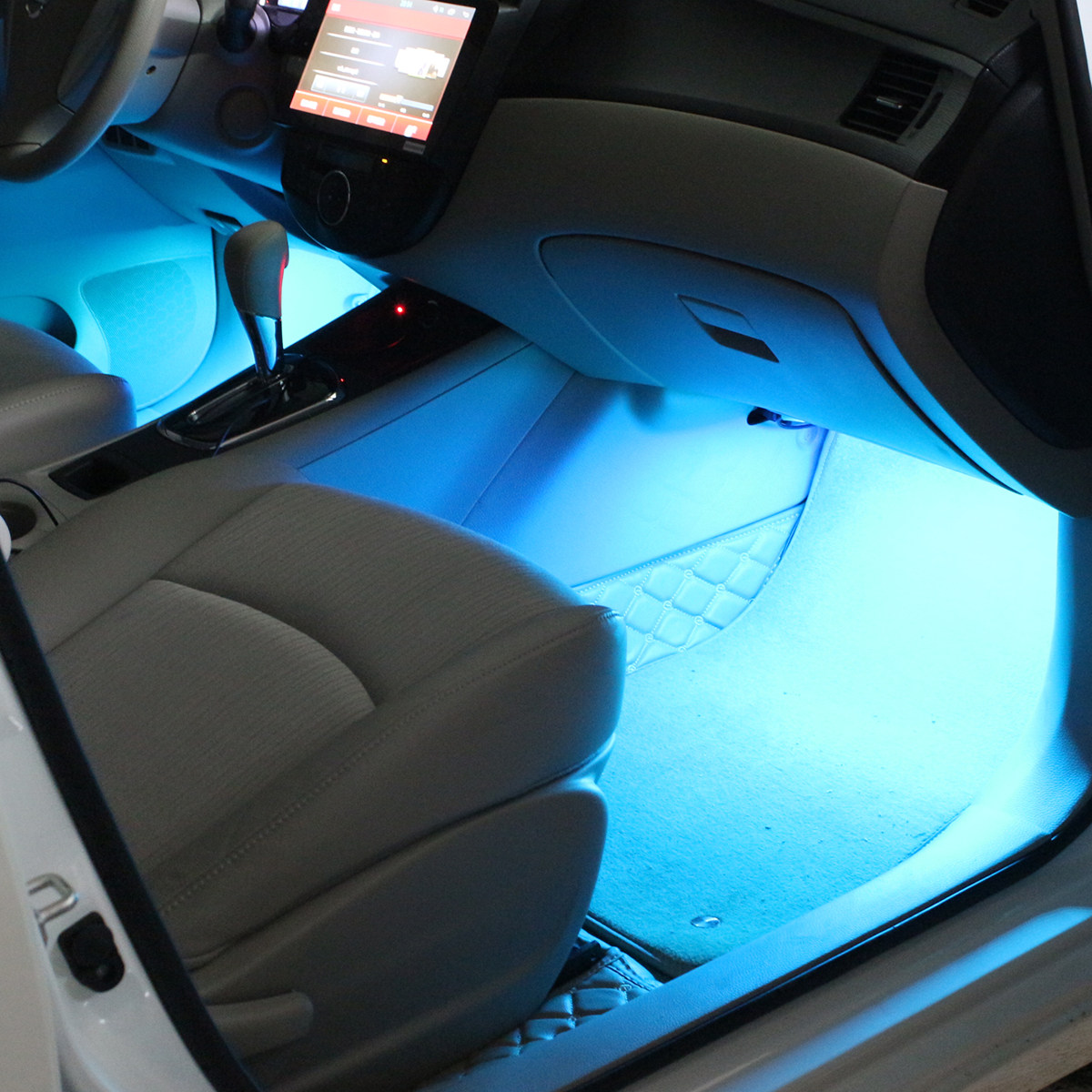 福特迎宾灯_包邮 福特翼博 福克斯七彩氛围灯 汽车脚底音乐声控气氛灯