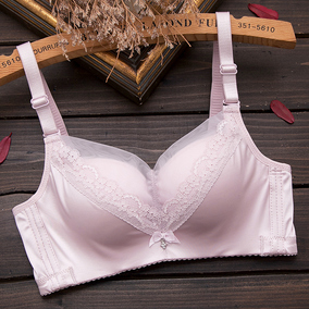 无钢圈聚拢夏天光面无痕文胸薄款加厚2cm夏季小胸平胸内衣女aa杯