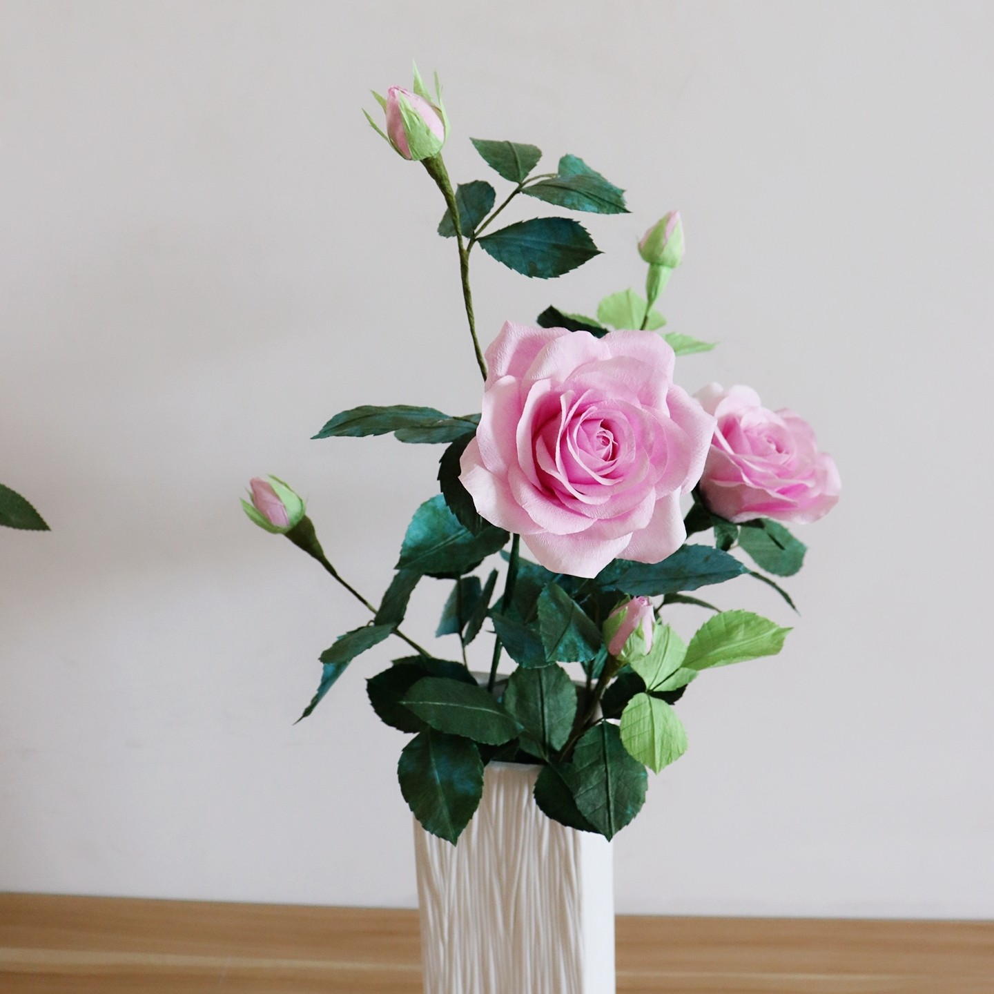 康乃馨玫瑰花折纸材料套装/纸藤花皱纹纸花教师节30支手工材料包