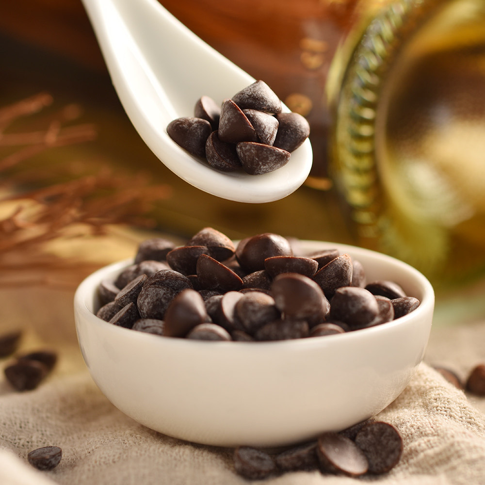 > 【展艺旗舰店】耐高温黑巧克力豆 蛋糕装饰 100g原装烘焙原料