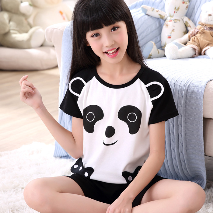 特价睡衣小女孩_小女孩短袖3-4-5-6-7-8-9-10-11-12岁儿童睡衣女童小