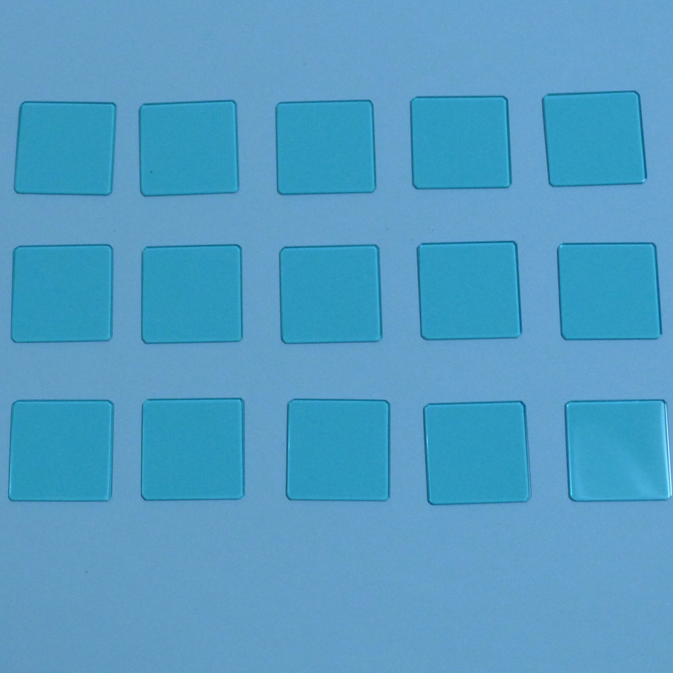20qb_青蓝色滤光片 青蓝色玻璃 可见吸收滤光片 qb21 20*20*1mm 方形