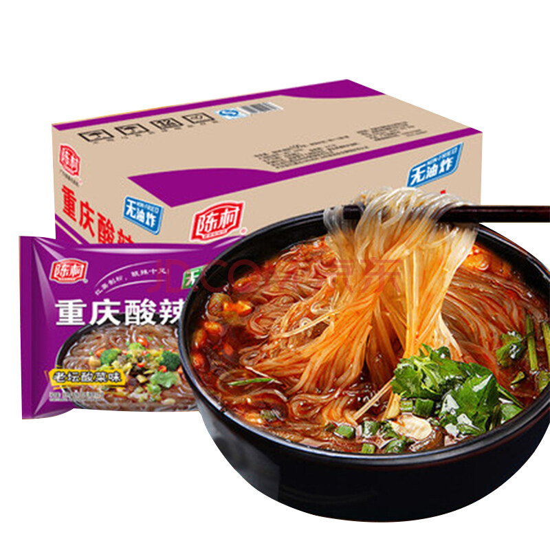 陈村重庆酸辣粉_陈村重庆酸辣粉酸辣味老坛酸菜味袋装整箱细红薯粉条