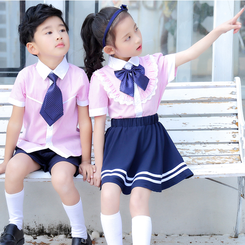 小学生校服夏季套装幼儿园园服校园风儿童女裙套装韩版学院风班服