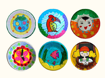 50个装纸盘子画画手工批发专用一次性纸盘幼儿园手工diy材料广东