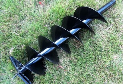 地钻螺旋钻头烟钻种植打桩钻杆打孔挖坑机双叶单叶钨钢合金钻头片_7折