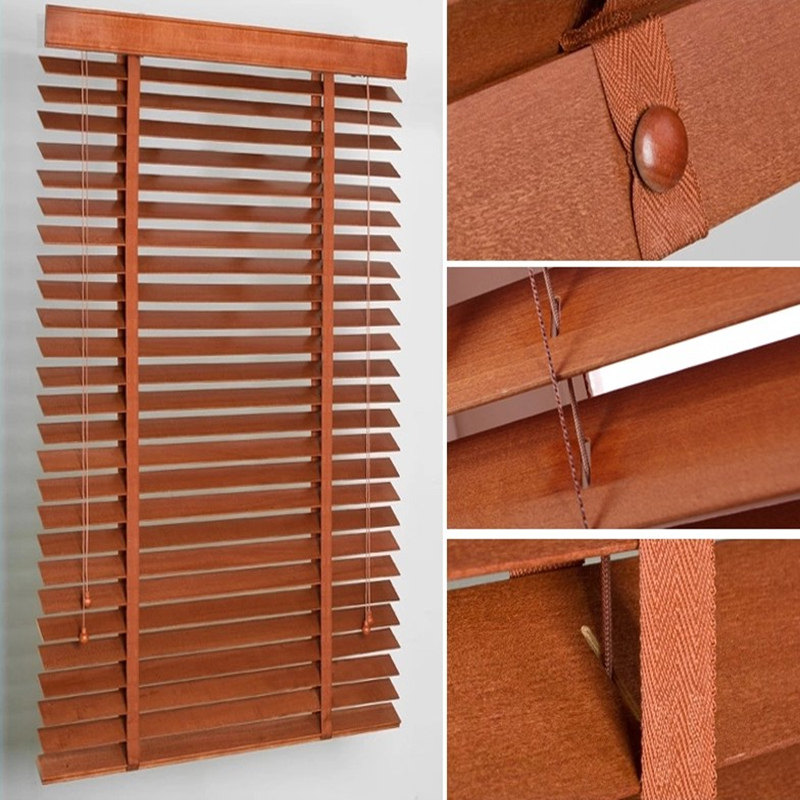 南轩阁 定制百叶窗 实木椴木竹百页窗帘木帘特价半