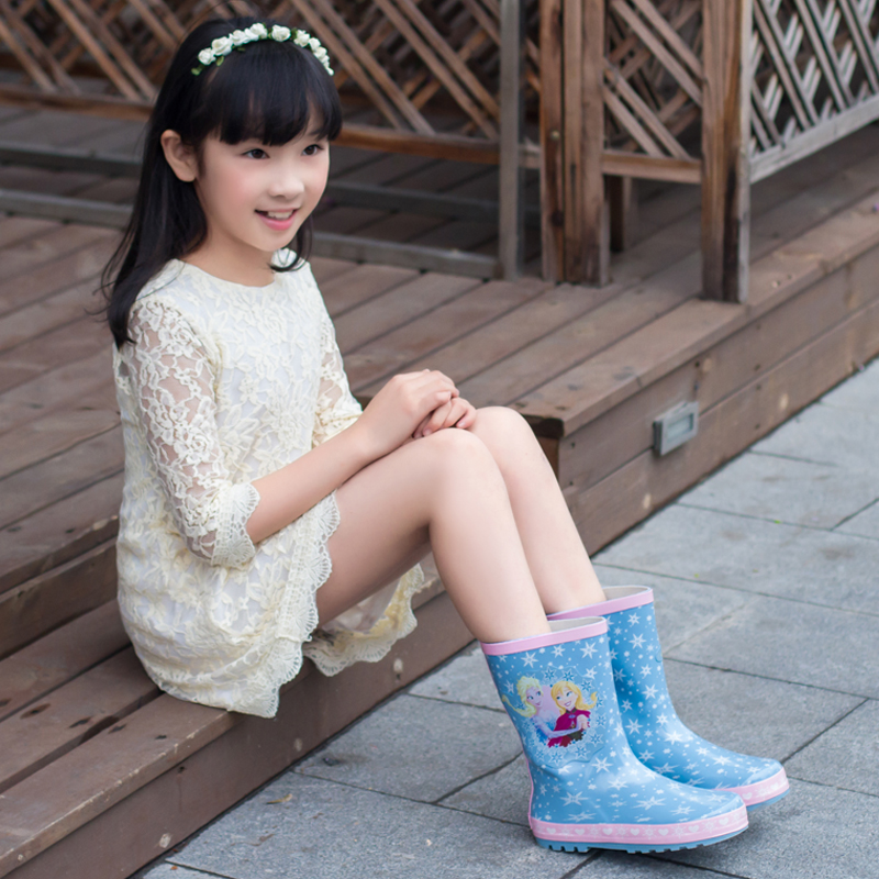 雨鞋女童防滑水鞋公主橡胶卡通套鞋可爱幼儿园防水雨靴女孩鞋优惠券