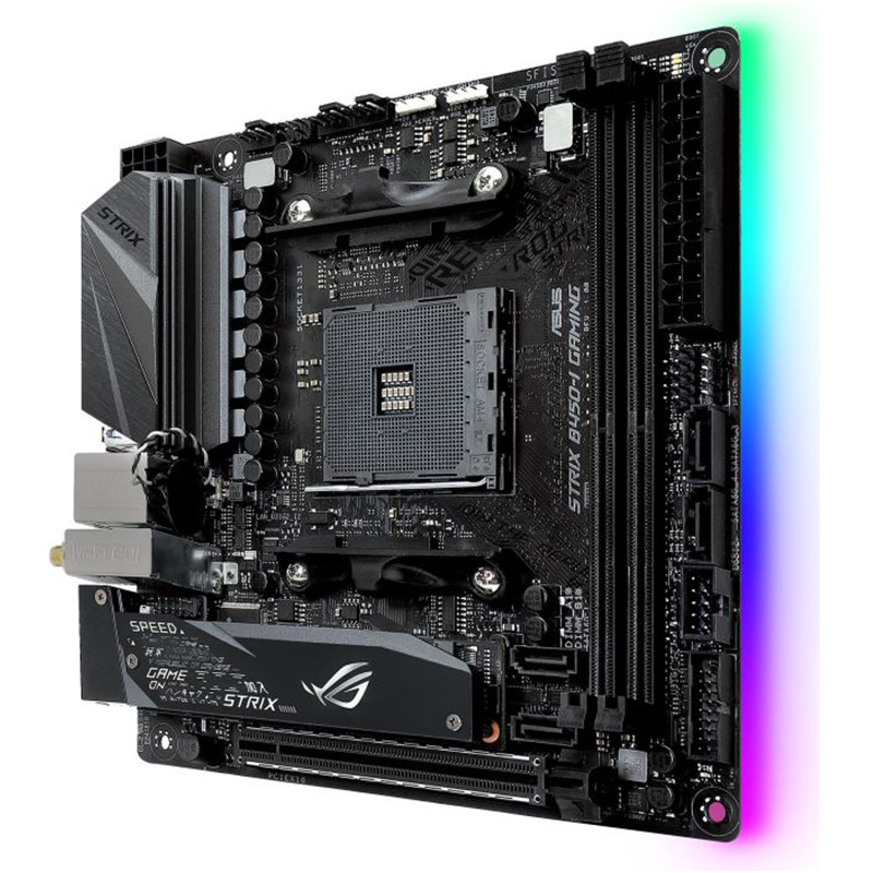 asus/华硕 strix b450-i gaming迷你itx电脑am4游戏主板无线wifi