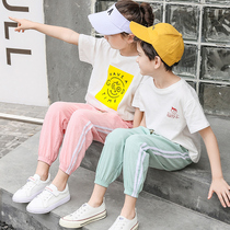 儿童裤子2019夏季新款女童防蚊裤棉麻夏装宝宝薄款男童宽松灯笼裤
