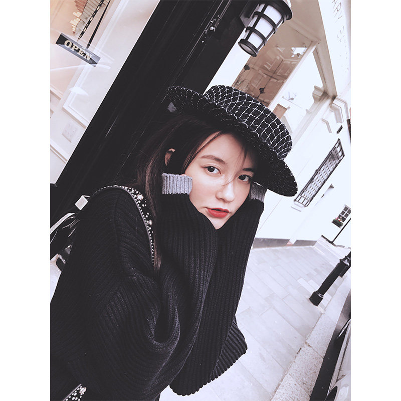 张大奕 jupe vendue 2017春纯色毛衣v领长款