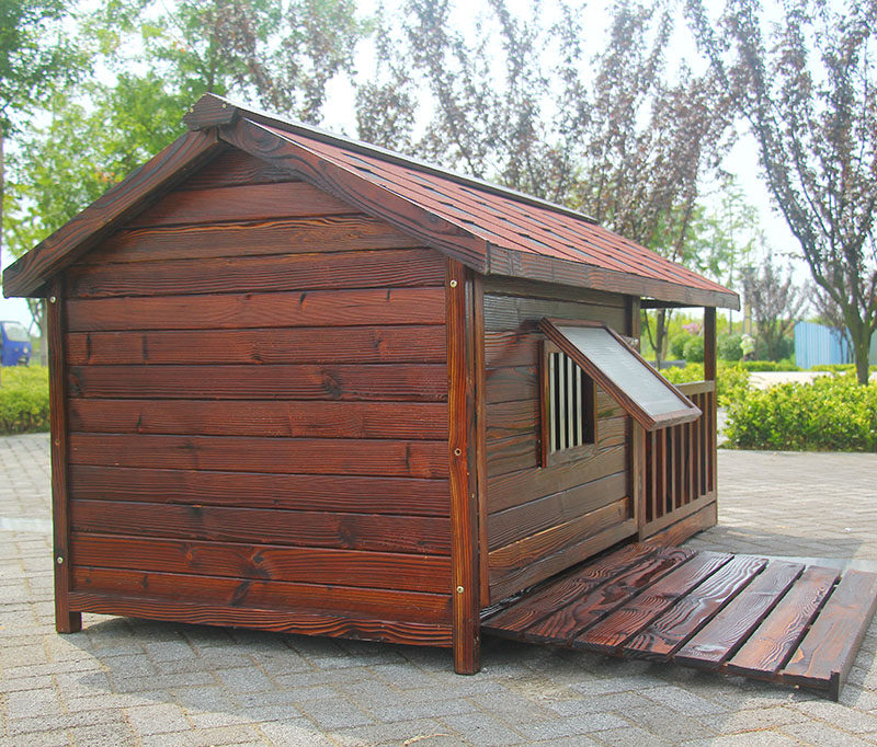 中大型户外实木制狗屋防水狗房子狗笼狗舍德牧萨摩金毛犬舍狗窝房