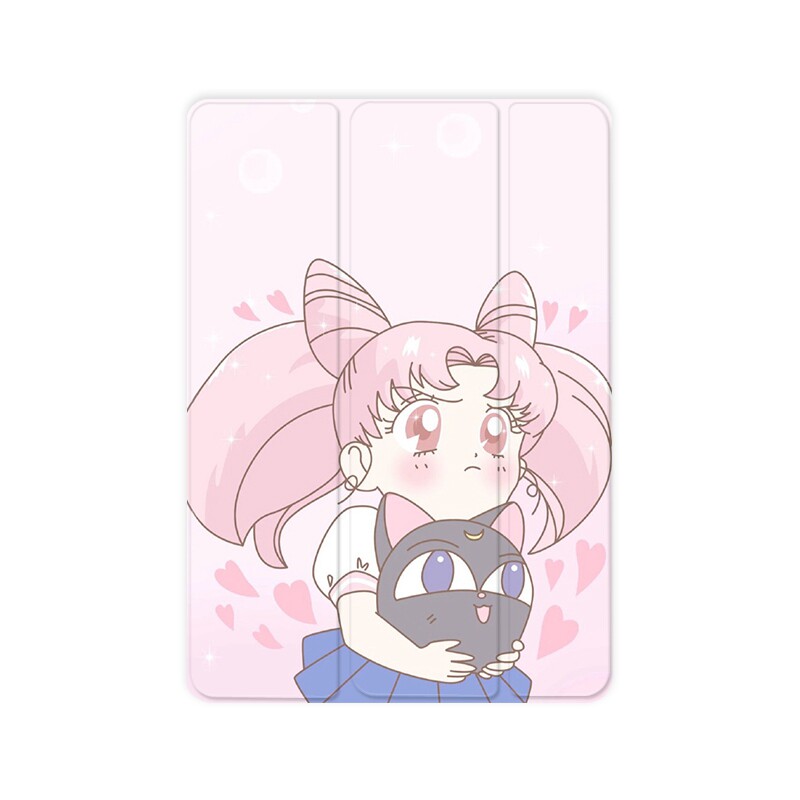 ipad air2保护套卡通新a1822可爱美少女pro10.5苹果4超薄mini2壳