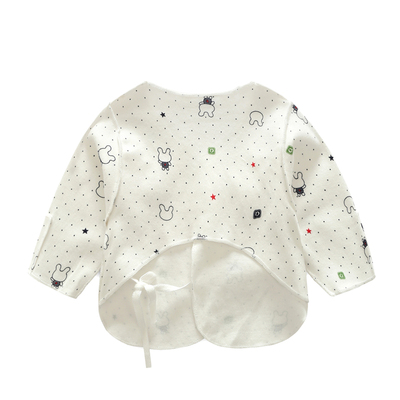 宜爽儿 新生儿上衣和尚服纯棉宝宝半背衣春秋婴儿绑带衣服0-3个月