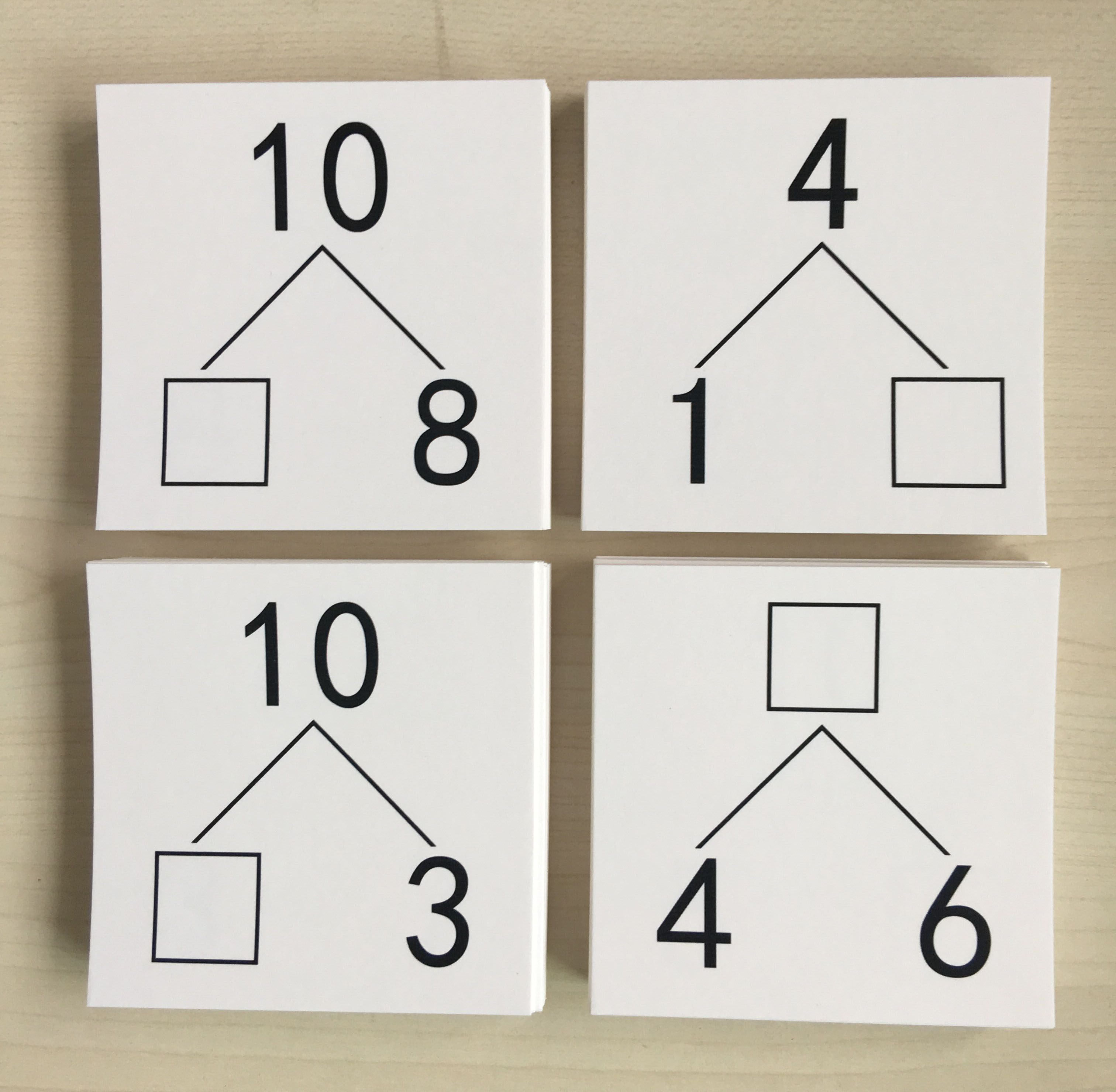 数字卡片1--10_一年级字卡数学1-10以内数字分合分解分成练习习卡片