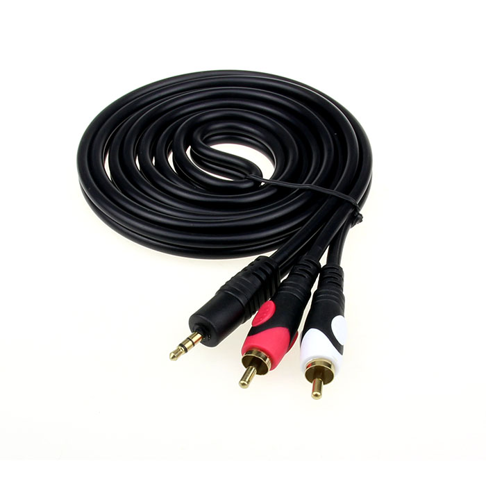 纯铜3.5mm转一分二 音频线3.5转rca 双莲花线 电脑转功放音响线