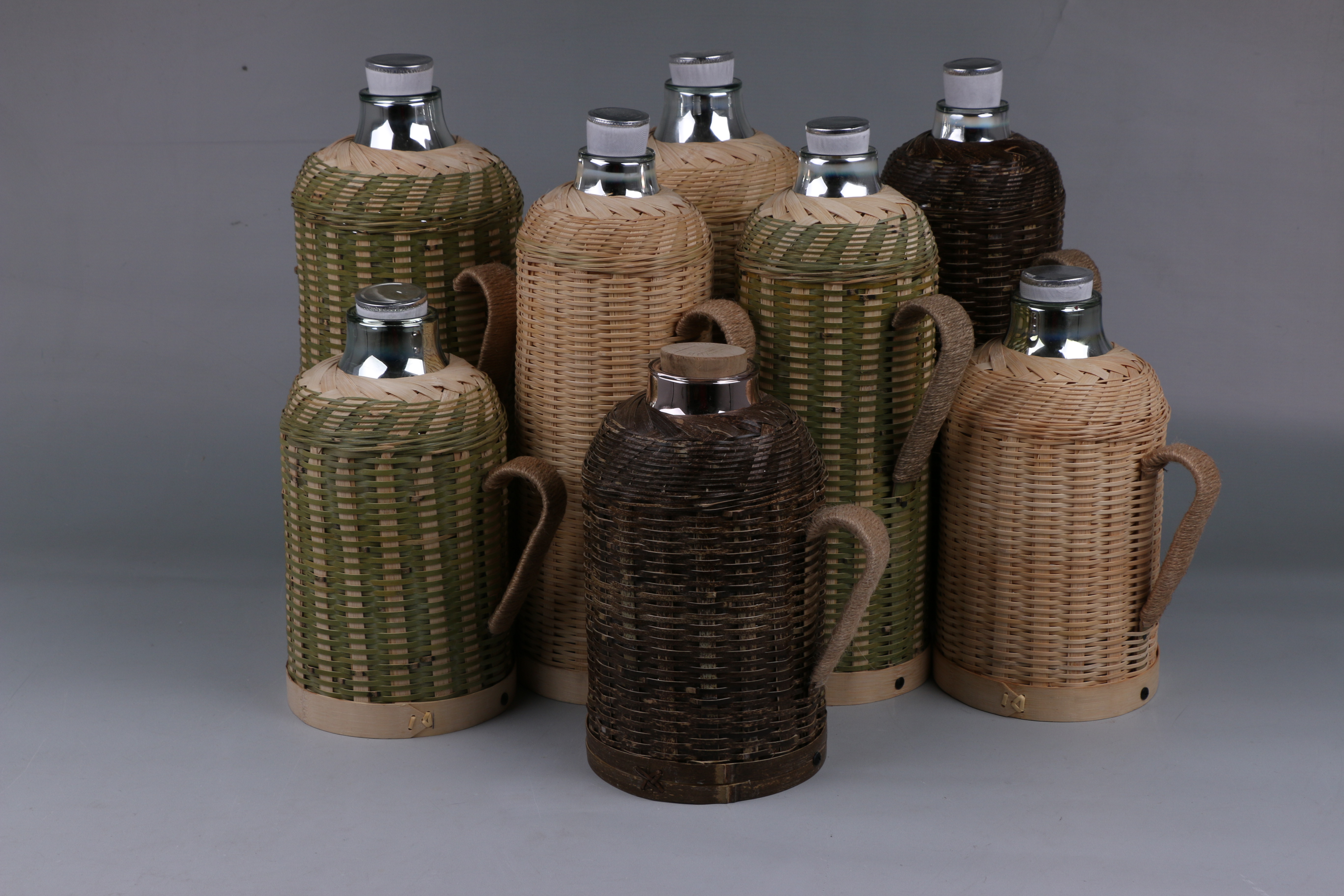 热销竹编暖壶_竹皮暖瓶复古热水瓶竹编热水瓶套青蔑竹编开水瓶壳竹编