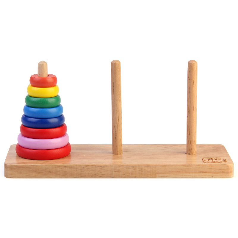 汉诺塔木制早教益智宝宝叠叠乐积木儿童学习玩