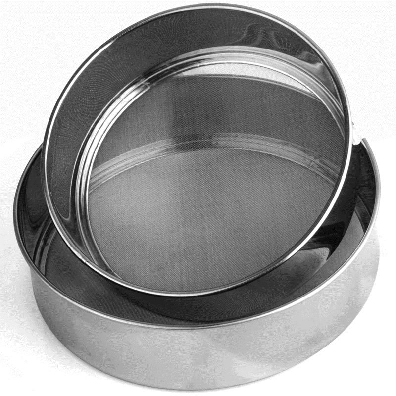 烘焙工具硅胶手柄 面粉筛手持不锈钢过滤筛网滤豆浆筛子糖粉筛60目