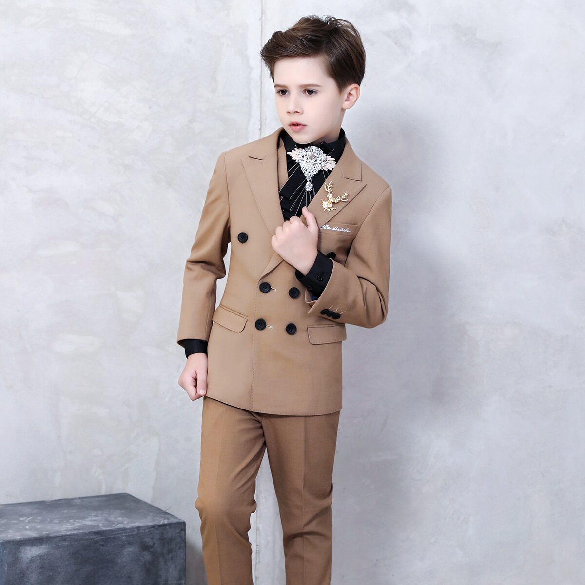儿童西装男_inmyopinion 2018新款男童走秀西装大童钢琴演出服英伦