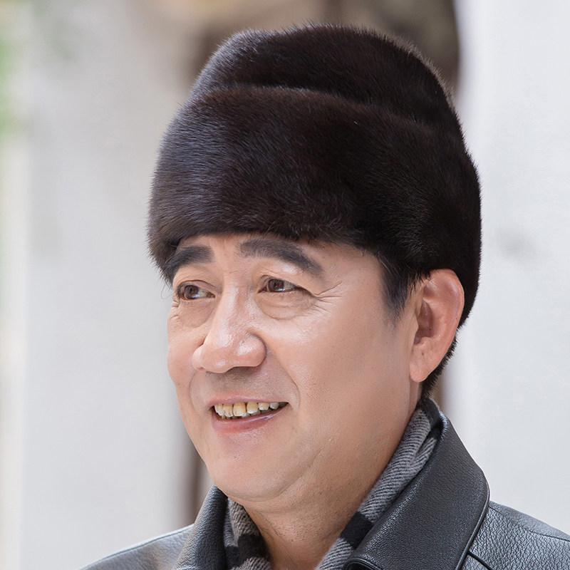 老年人貂皮帽子男整貂冬季水貂男帽貂毛帽子男士皮草老人地主帽优惠券