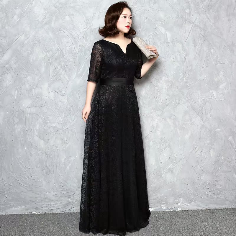 胖人礼服女 宴会 显瘦