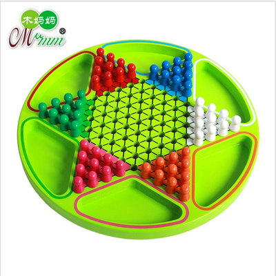 跳棋木质跳跳棋大号六种颜色木头棋子儿童成人适用送备用子