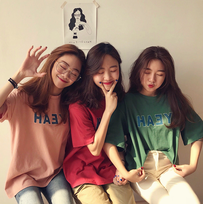闺蜜学生夏姐妹装t恤_宿舍服装女多人姐妹三人闺蜜装夏季短袖t恤女