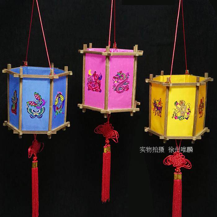 六角宫灯_六角宫灯儿童花灯手工制作diy手工灯笼半成品材料包元宵元旦