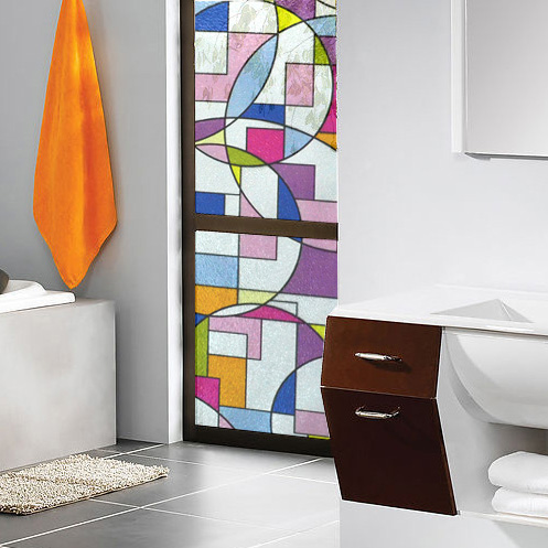 防晒浴室玻璃贴膜彩色3d家装无胶静电磨砂不透明卫生间窗户贴纸