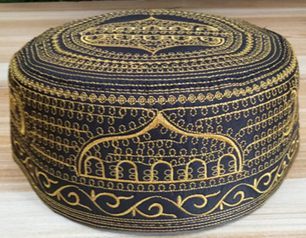 穆斯林伊斯兰教清真回族回民用品新款精品白色圆顶刺绣男士礼拜帽_7折