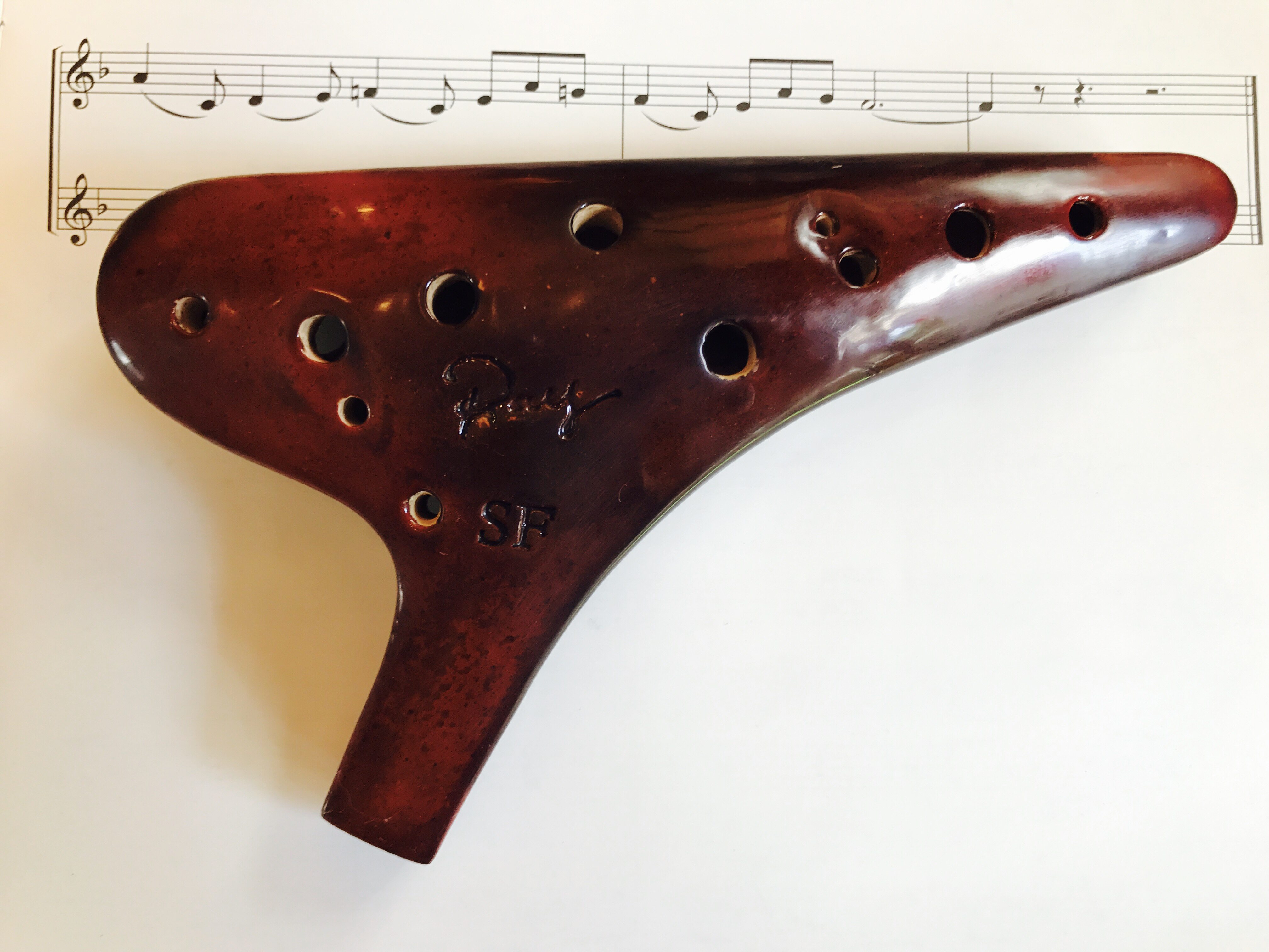 子雷陶笛北京ray正品12孔高音f调sf陶笛透明漆工艺初学