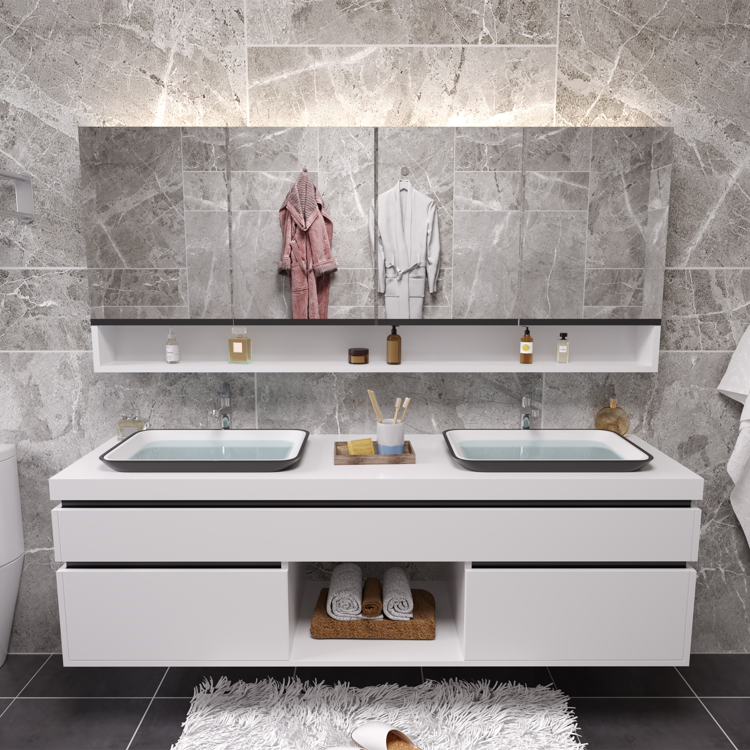 洗手盆柜组合 大理石