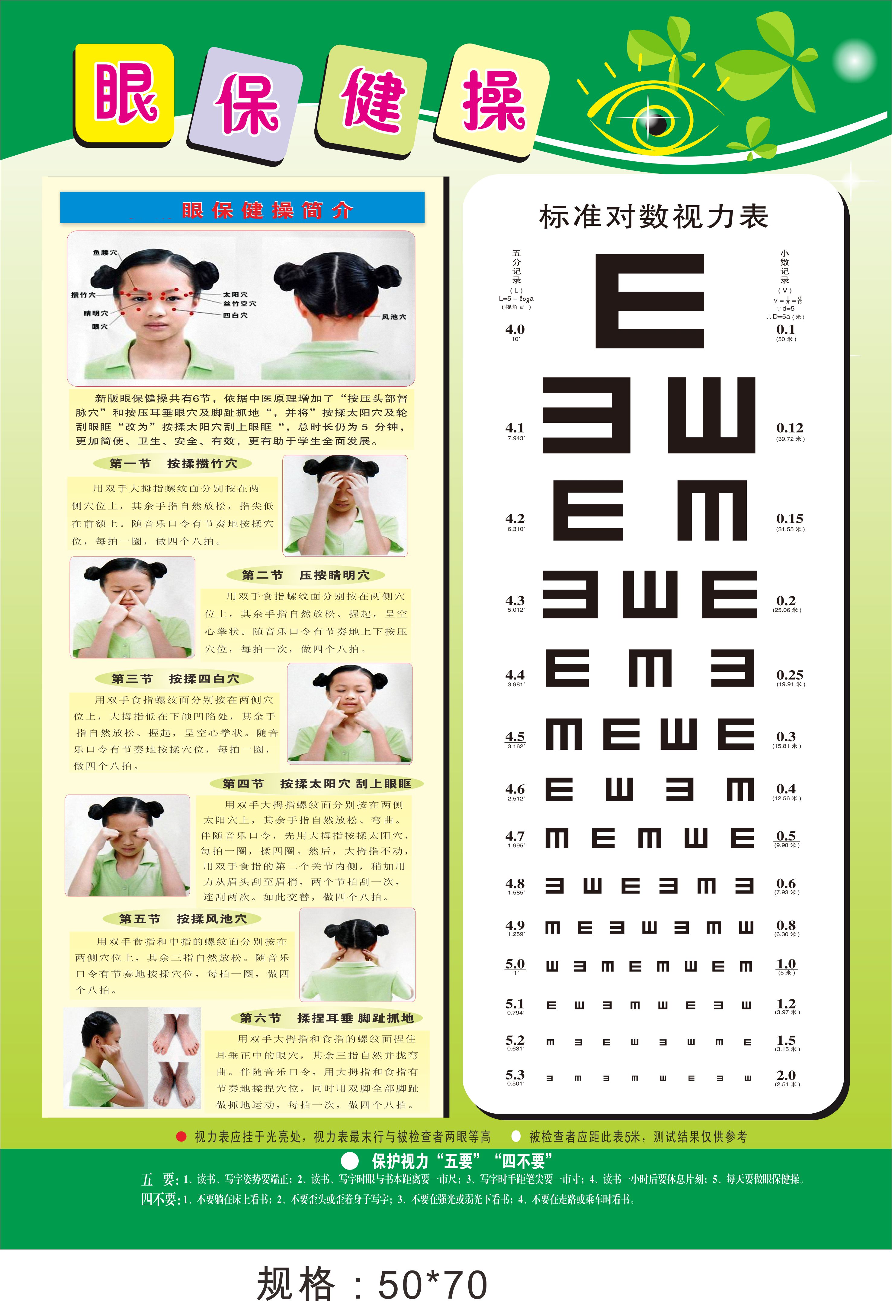 一折视力表挂图标准