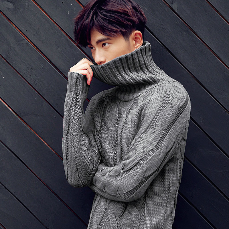 高领毛衣男,演绎时髦高领范