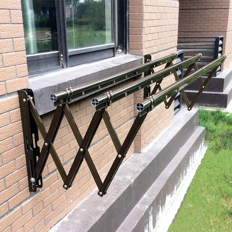 室外晾衣架 伸缩折叠_十字筋阳台外伸缩晾衣架户外推拉晾衣架室外晾衣