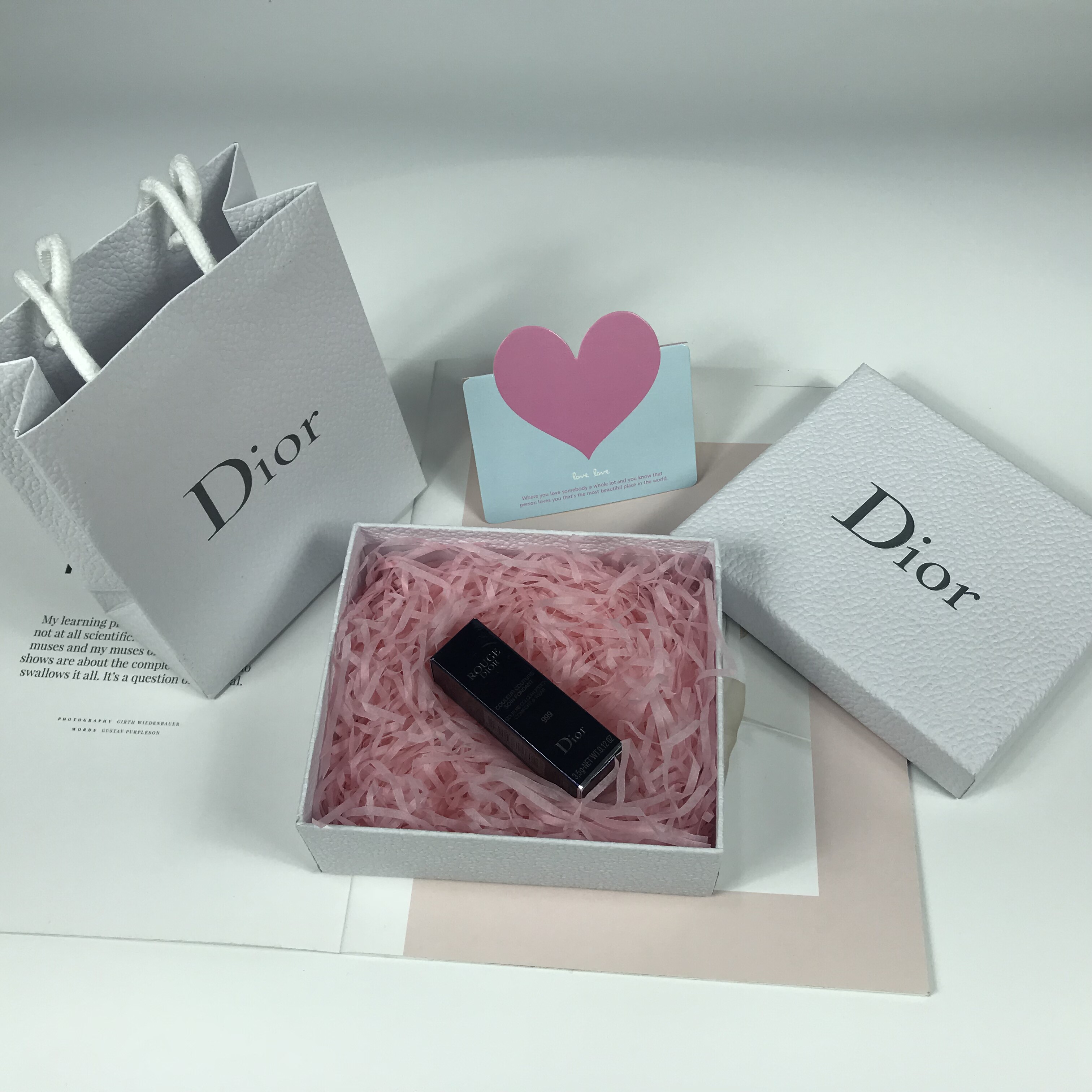 迪奥唇彩_迪奥dior口红包装荔枝纹礼品袋唇膏礼盒唇釉唇彩购物纸袋