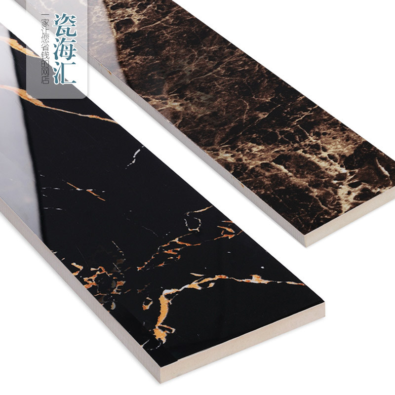踢脚线 瓷砖 黑_佛山地砖黑金花深啡网地脚线配套走边线100x800踢脚线
