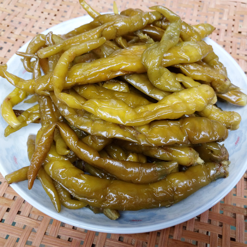 湖南特产 农家 下饭菜_湖南特产酸辣椒农家自制腌辣椒坛子菜酱辣椒下