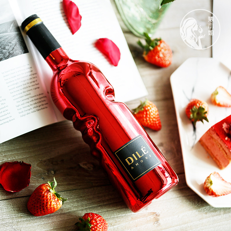 dile天使之手情人节定制款玫瑰金甜红葡萄酒配制酒