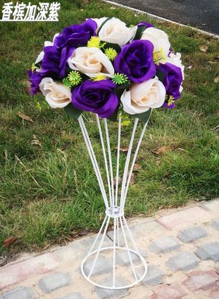 婚庆成品路引花带吊枝铁艺路引架子升降花架路引套花柱蹲包邮_7折现价