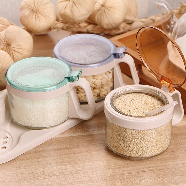 厨房油盐罐 玻璃调味罐盒瓶 调料盒瓶罐套 味精盒调味盒套装用品