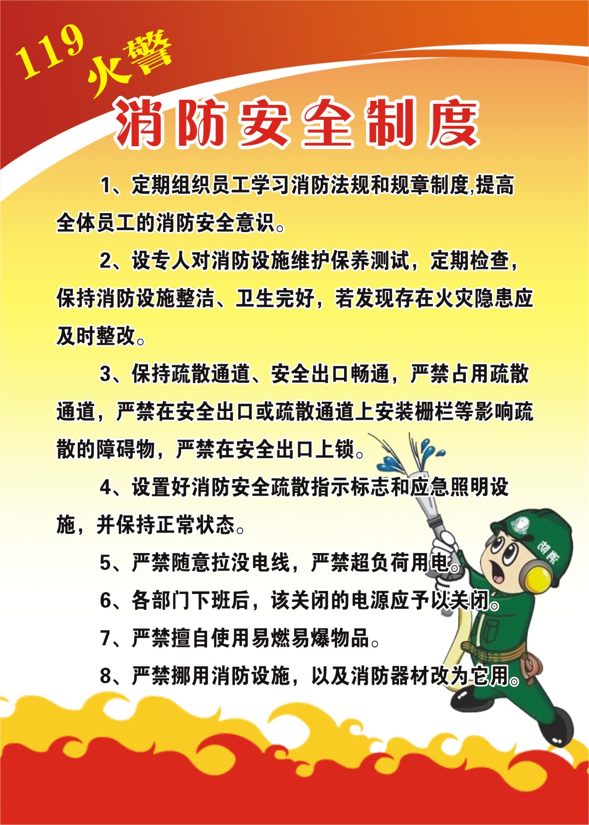 消防规章制度牌四个能力建设车间安全标志牌灭火器消防栓使用方法