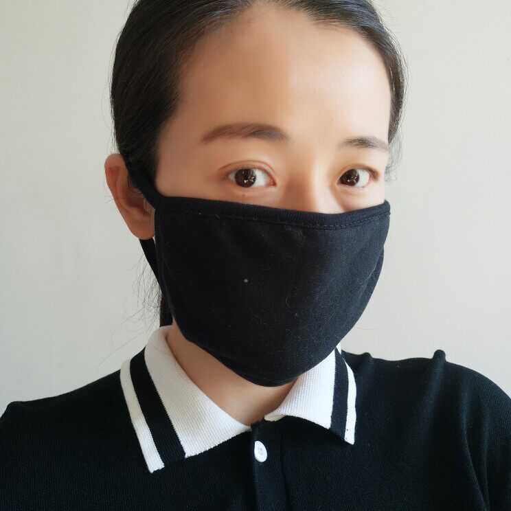 一折口罩女 纯棉 女士_春秋冬季成人透气纯棉口罩韩版黑色双层加厚