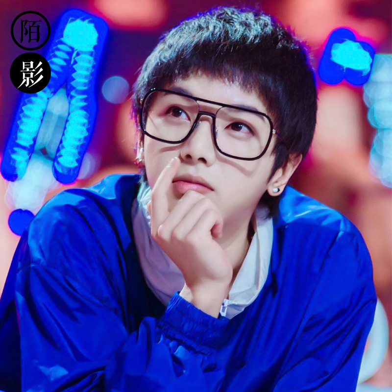 透明镜框男近视 可配_华晨宇同款眼镜框男潮韩版复古透明方框可配近视