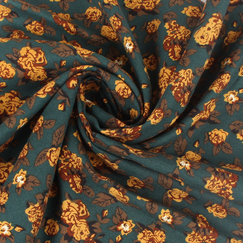 休闲百搭潮男女领巾英伦时尚小方巾春秋冬季复古碎花小围巾棉质巾