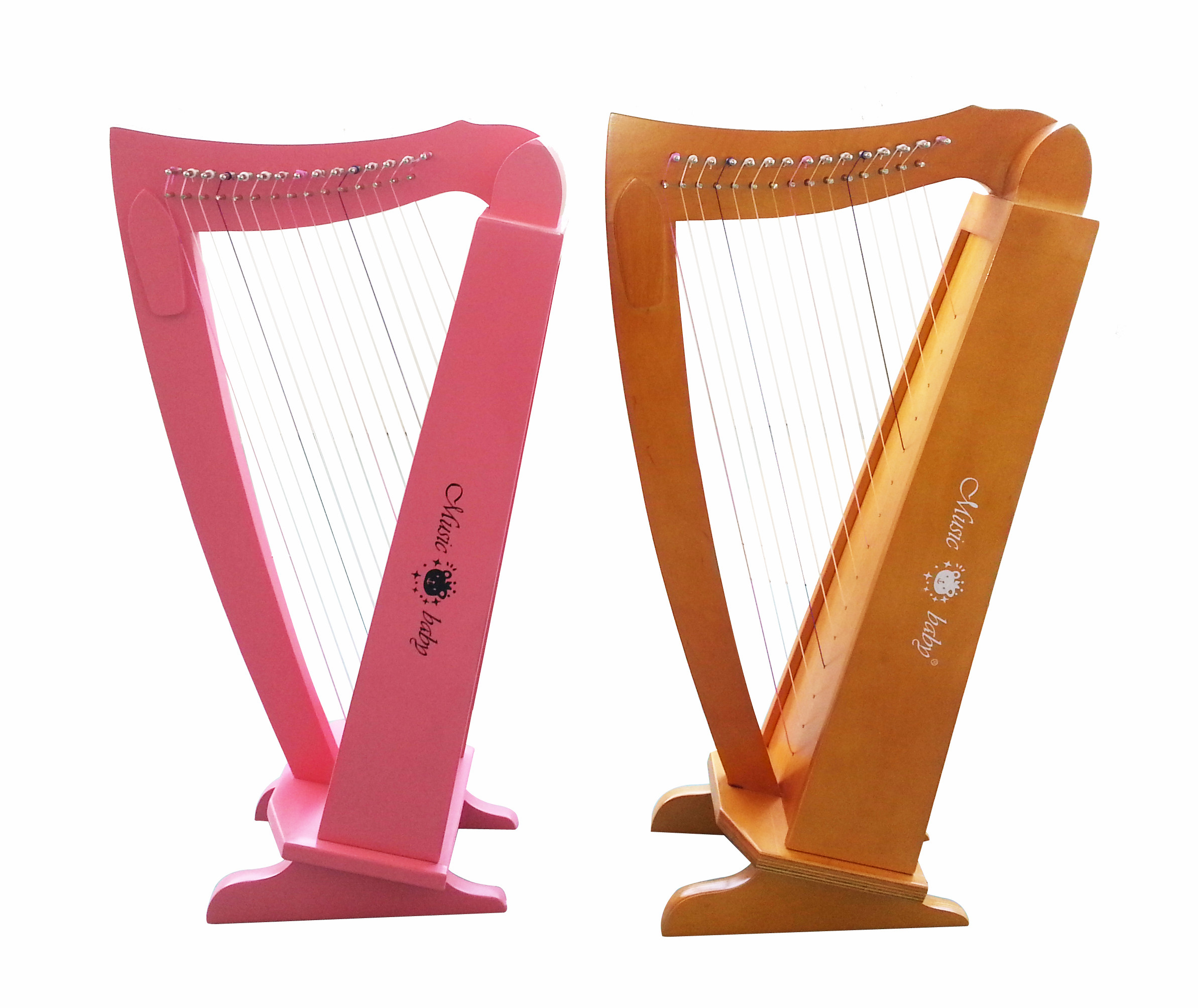 竖琴_15弦儿童玩具竖琴 木制乐器 儿童乐器 木质竖琴 雅典娜 哑光工艺