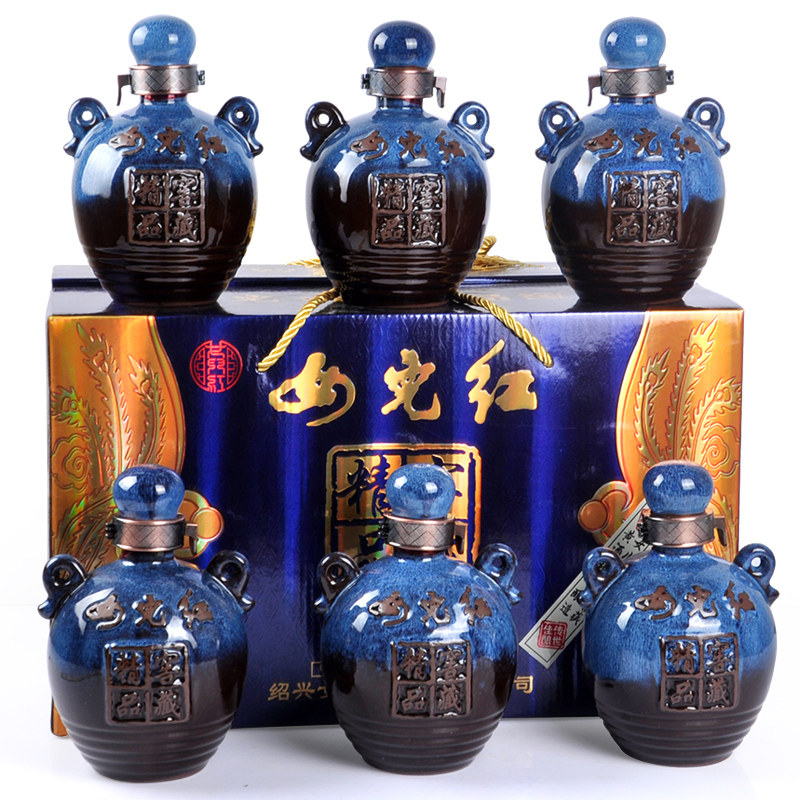 绍兴黄酒 女儿红精品窖藏坛装 500ml*6瓶整箱